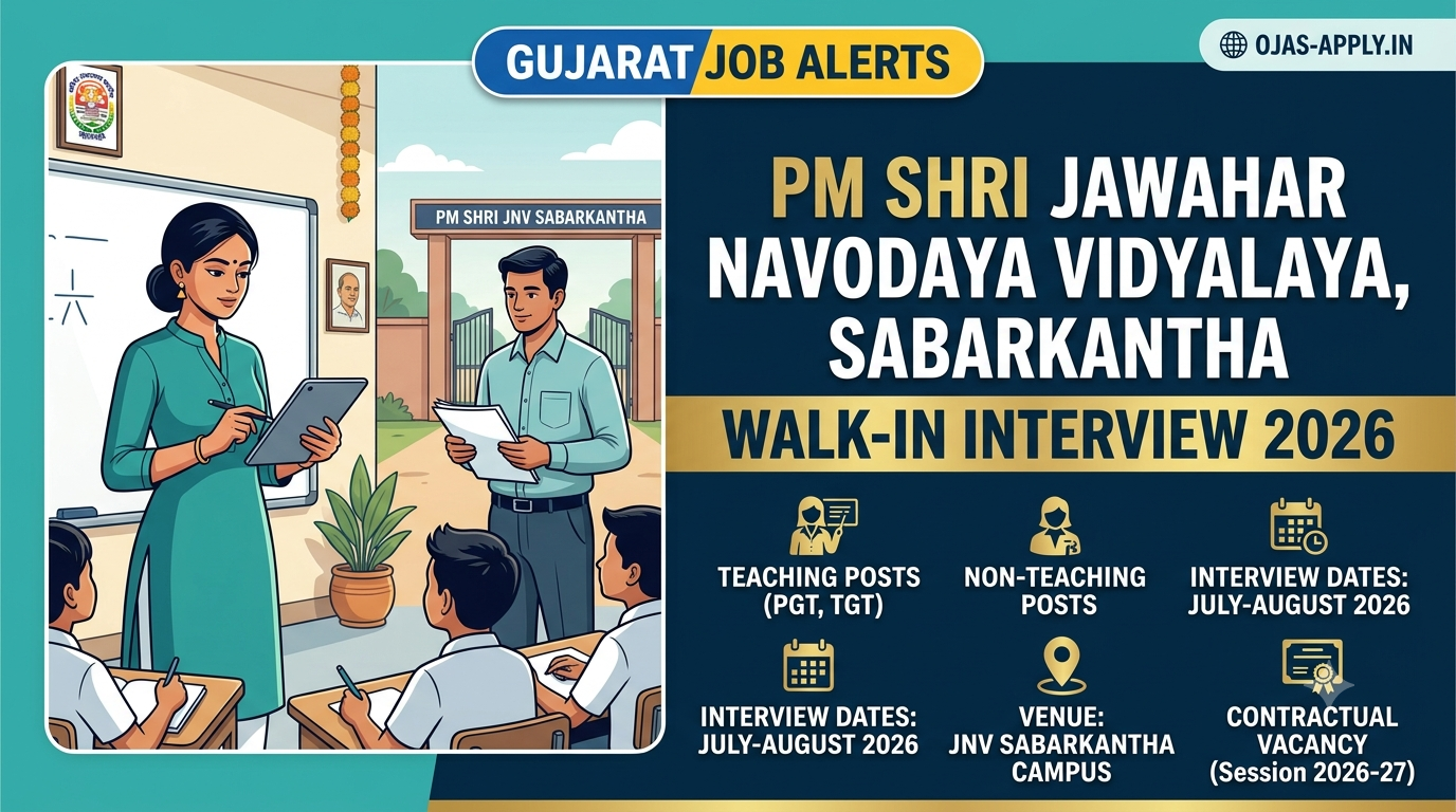 PM SHRI Jawahar Navodaya Vidyalaya Sabarkantha Walk-in Interview 2026 Notification Image