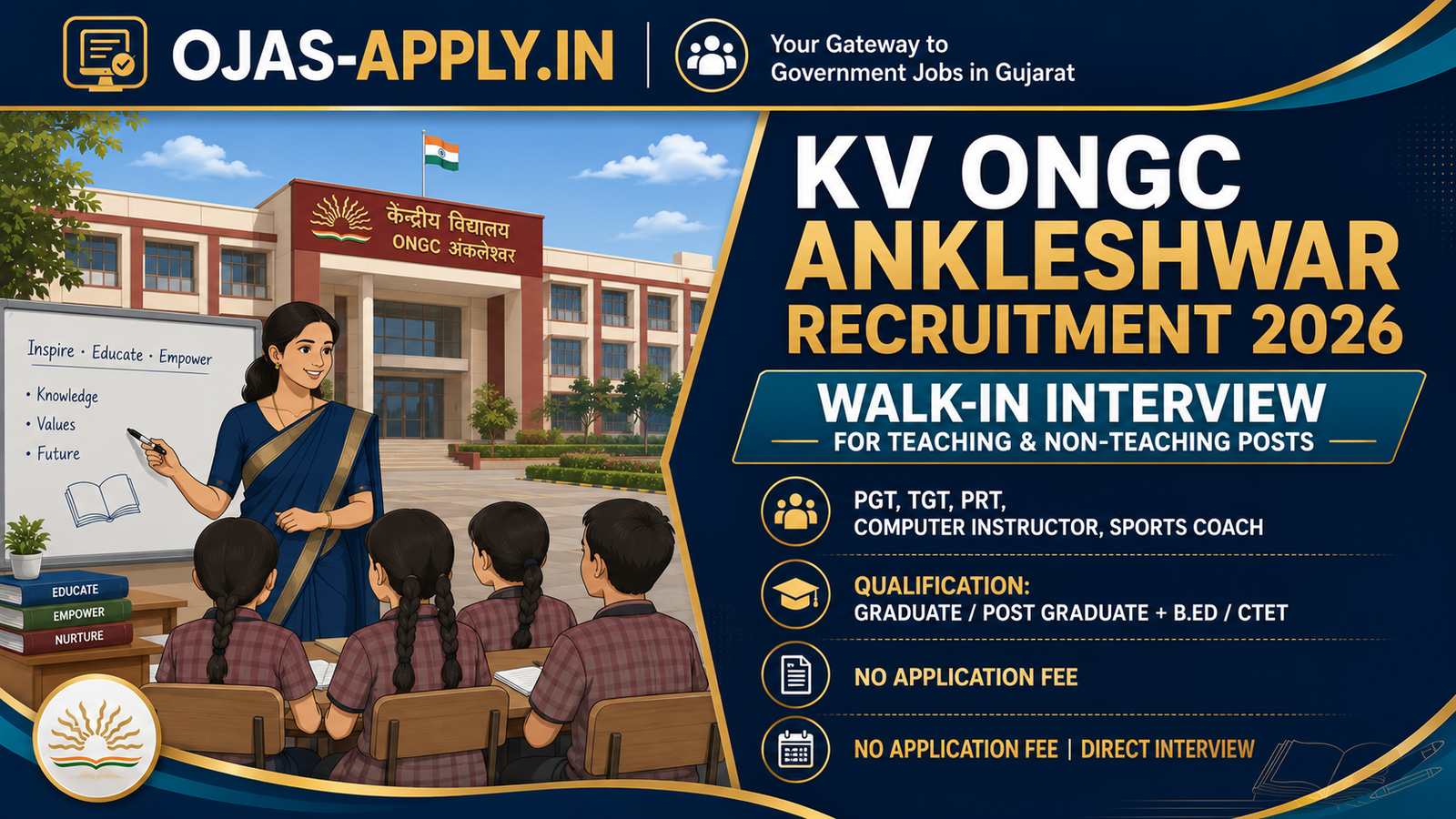 KV ONGC Ankleshwar Walk-in Interview 2026 Notification Image