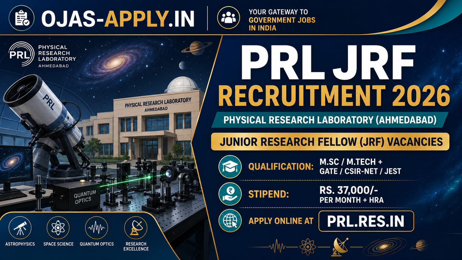 PRL Junior Research Fellow Recruitment 2026 Notification Image