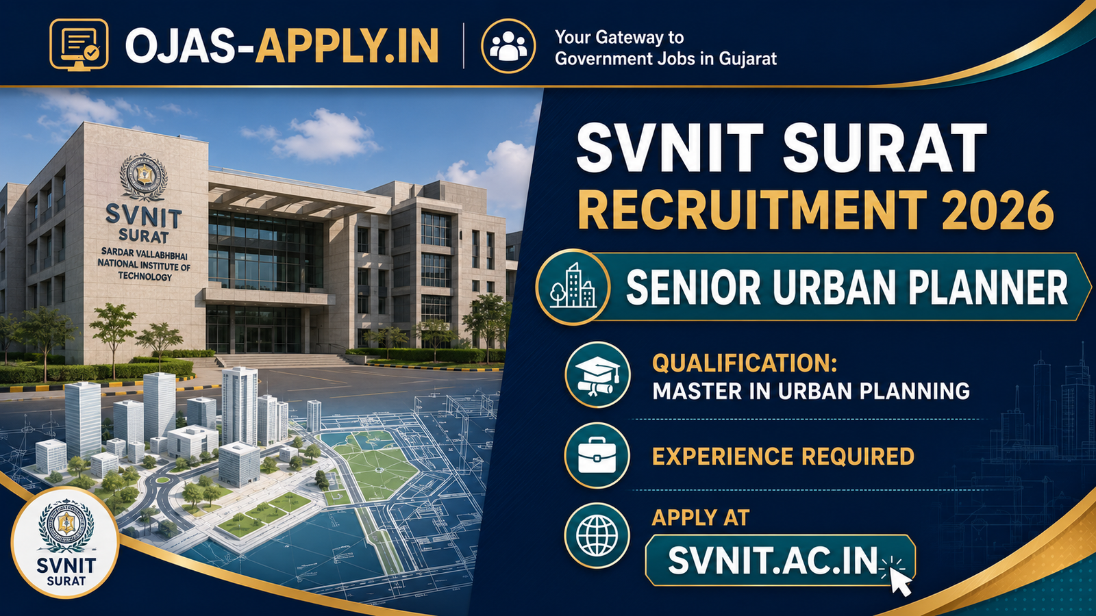 SVNIT Surat Senior Urban Planner Recruitment 2026 Notification Image