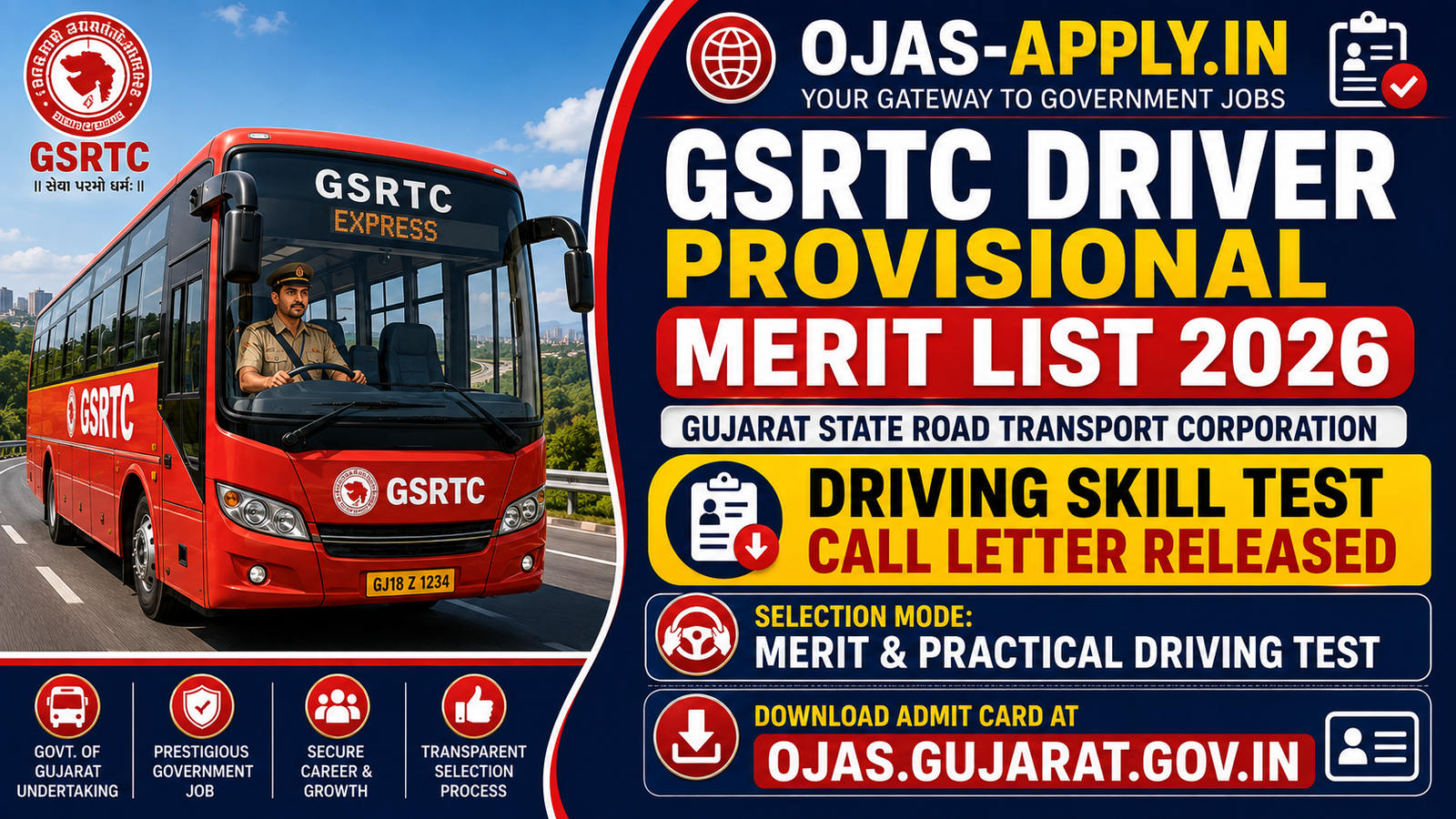 GSRTC Driver Call Letter 2026