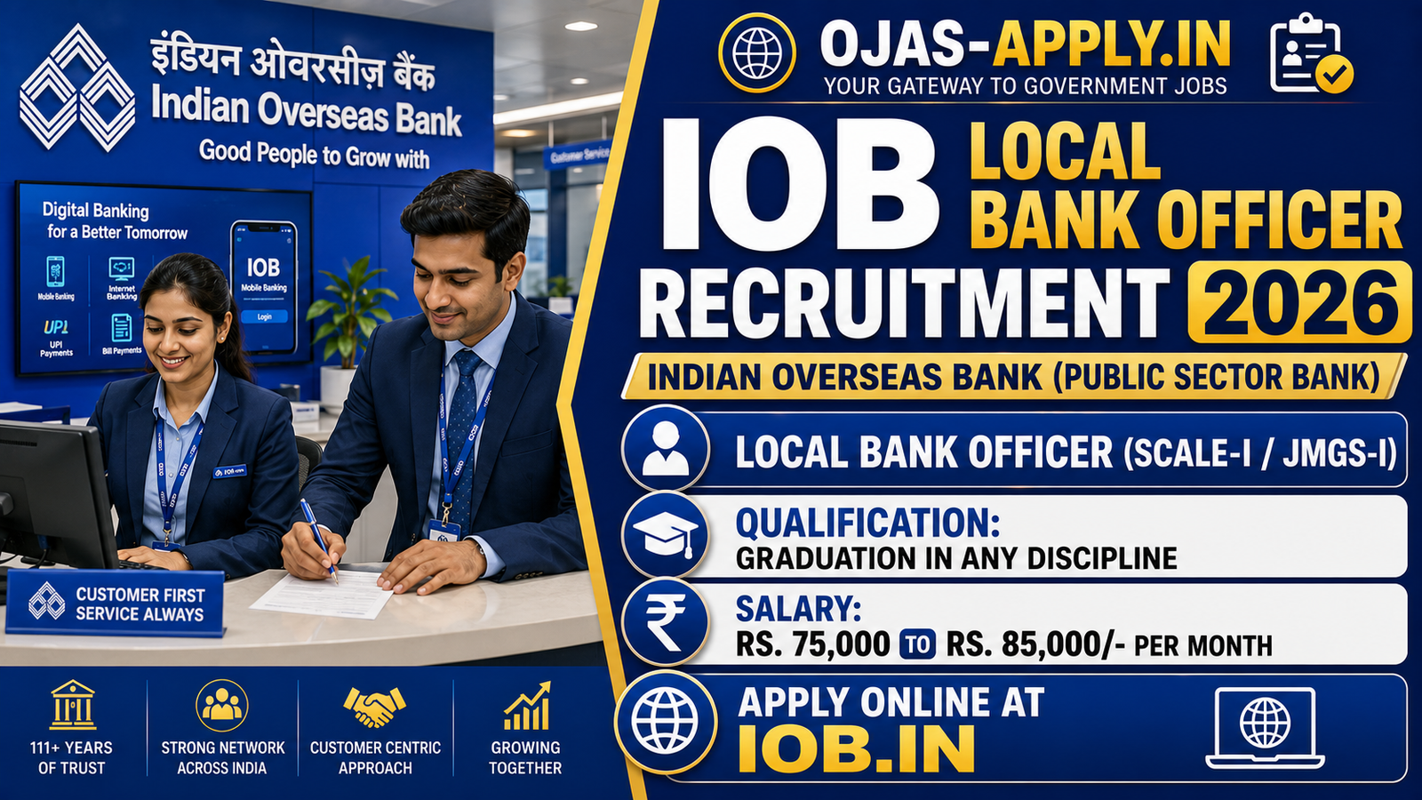 IOB Local Bank Officer Recruitment 2026 Notification Image