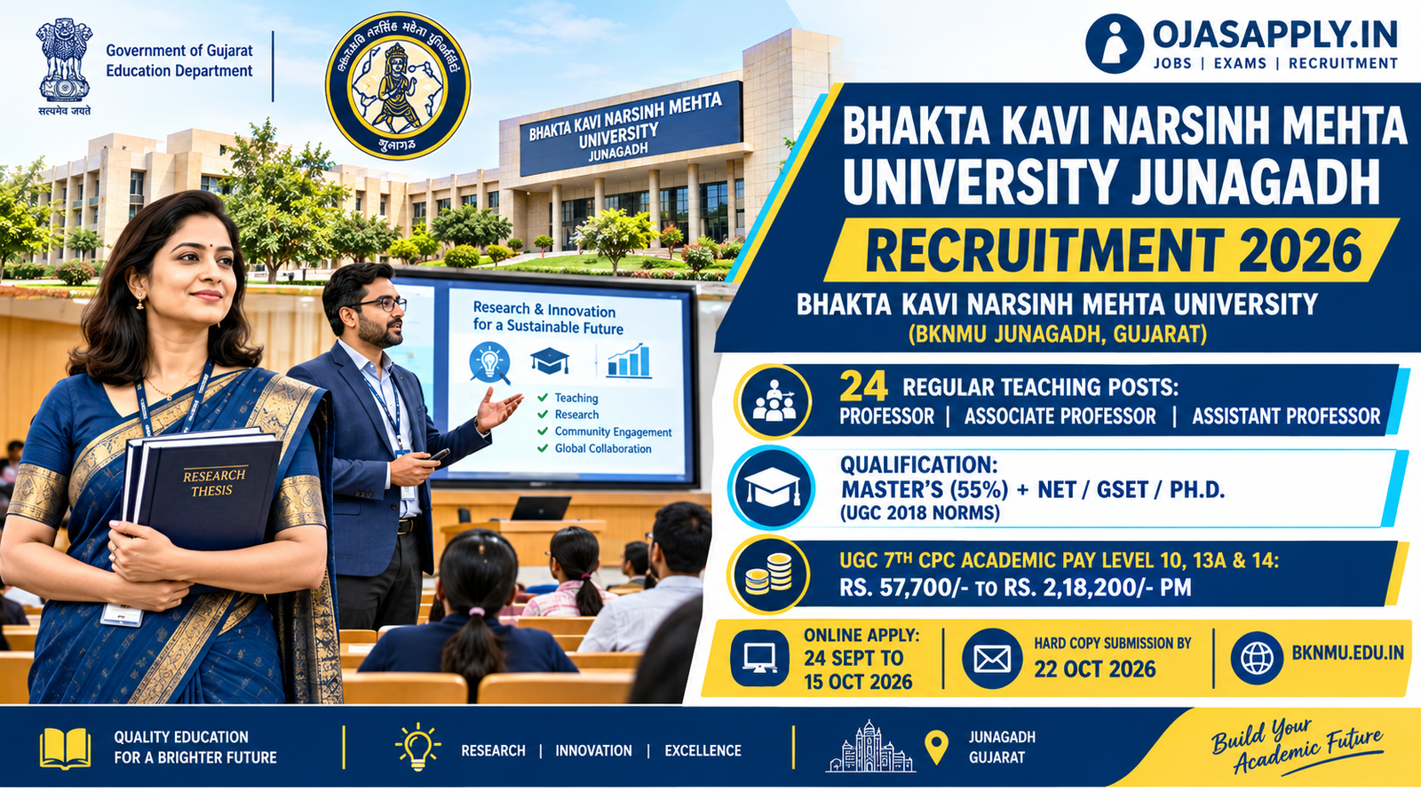 Bhakta Kavi Narsinh Mehta University Junagadh Recruitment 2026 Notification Banner