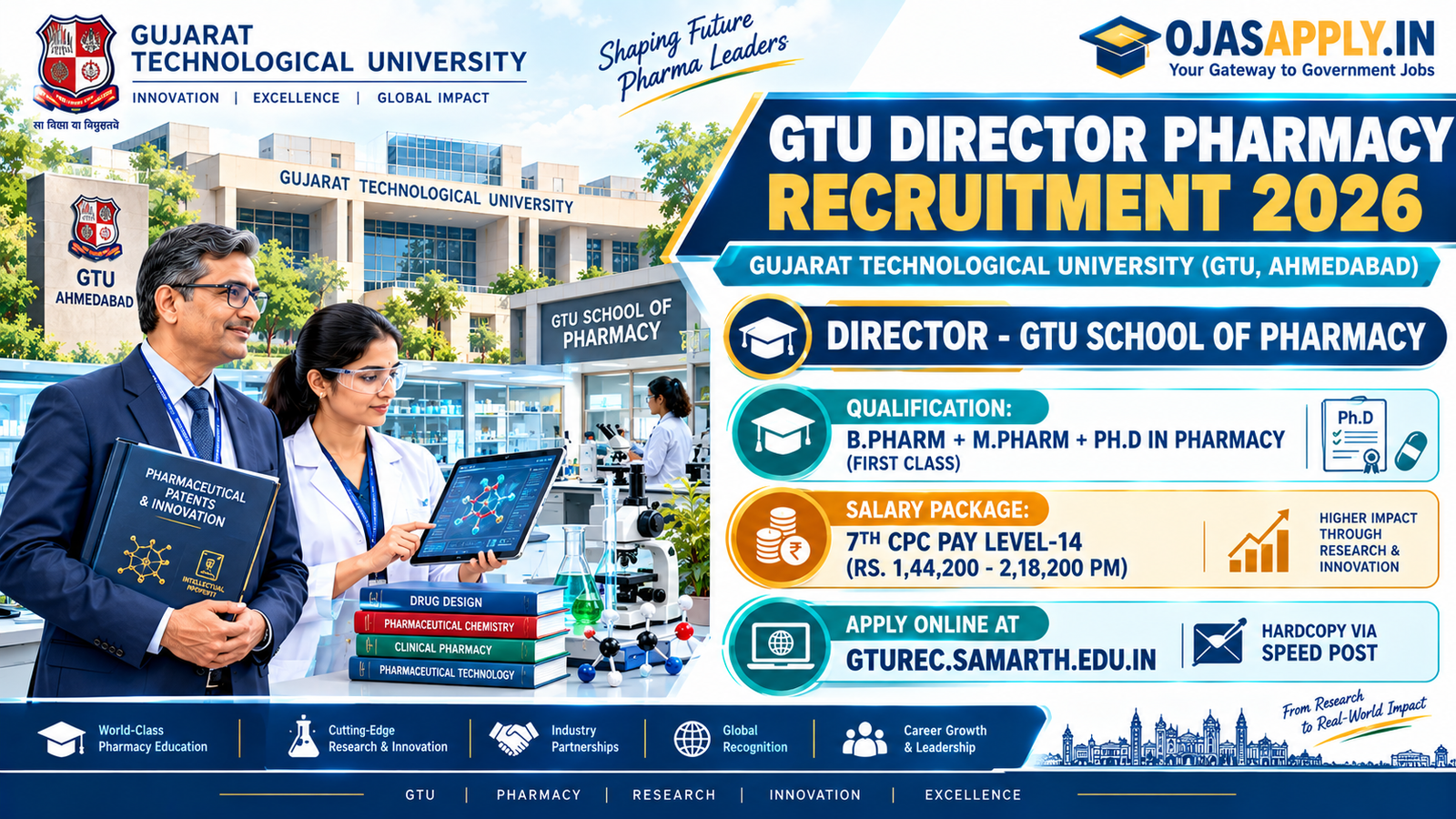 GTU Director Pharmacy Recruitment 2026 Notification Banner