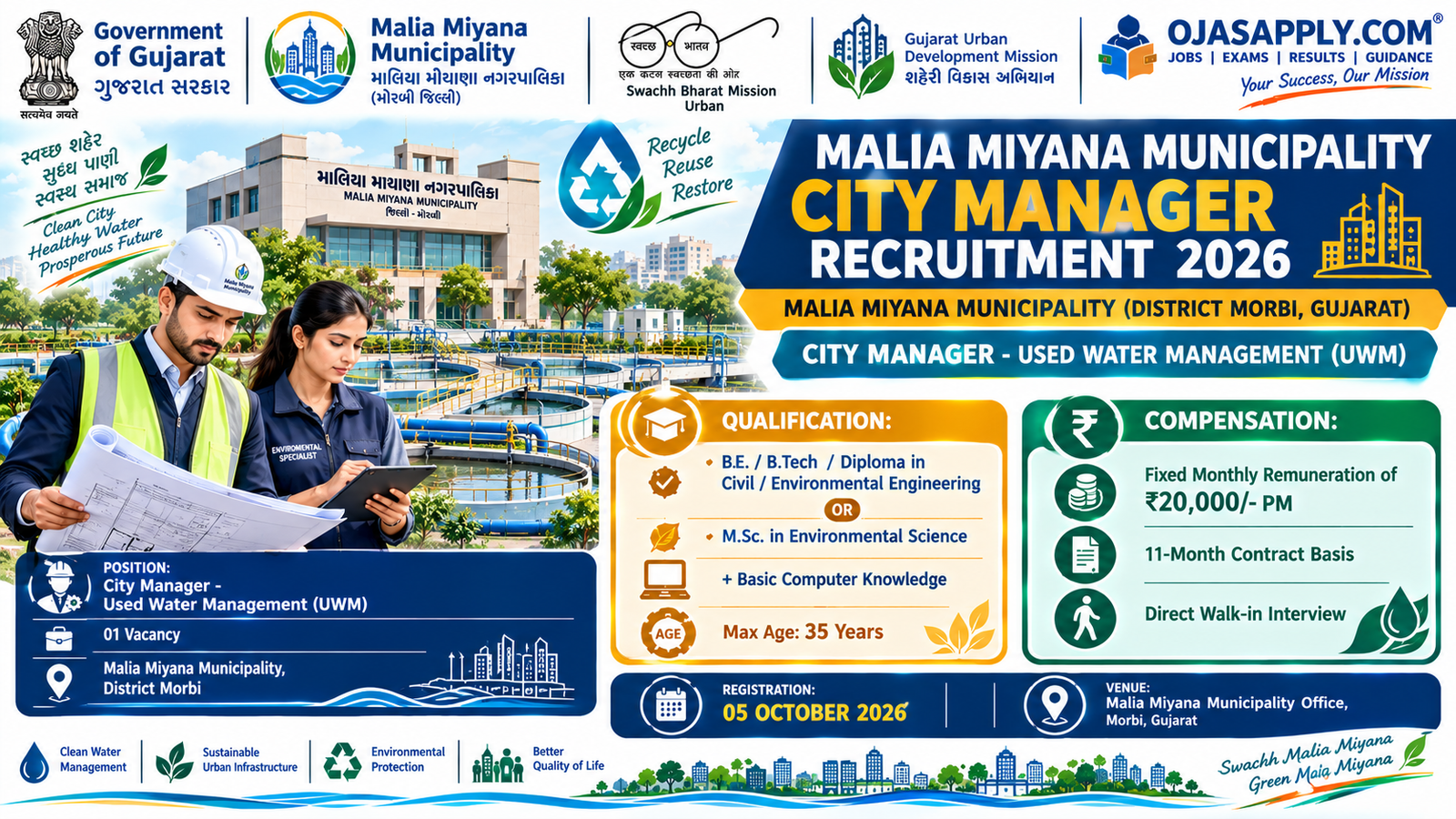 Malia Miyana Municipality City Manager Recruitment 2026 Notification Banner